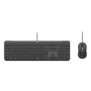 Wired Full-size Keyboard with Mouse Logitech 920-013349 — USB, QWERTY US International, Graphite, 1.8 m cable