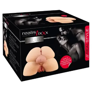 Masturbator Realistixxx Deluxe Double Tors 50055580000 — double torso TPE, 31.5×29×24 cm, insertion depth 17 cm, weight 6.75 kg