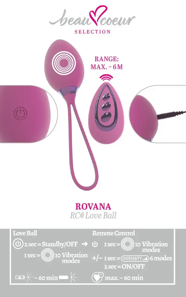 beau coeur Love Ball ROVANA RC интимный вибратор-яйцо Photo 9