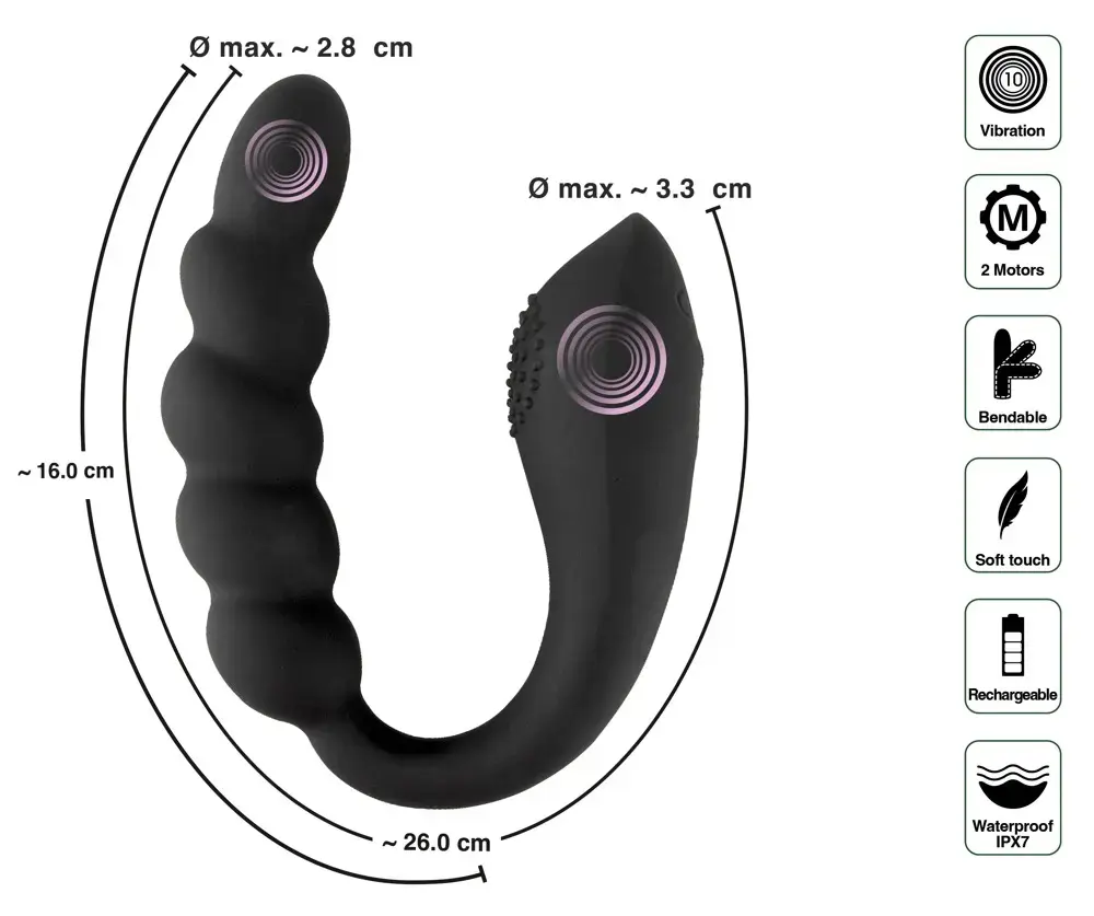 Вибратор Black Velvets Bendable Dual Stimulator Photo 13