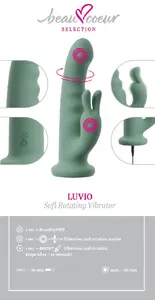 Rabbit vibrator beau coeur Luvio Rotating Soft — silicone, 2 motors, 10 modes, suction cup, USB rechargeable, 19.3 cm