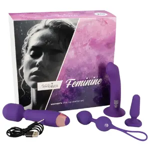 Набор игрушек Magic Shiver Feminine 05601110000 — силиконовый стартовый набор: массажная палочка, анальная пробка (до 5 см), шарики (70 г), дилдо (16,6 см)