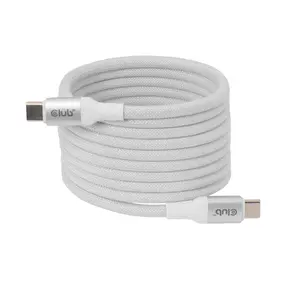 Club 3D USB-C Magnetic-Coil Cable CAC-3032 2 m White USB Type-C to USB Type-C 240W PD3.1