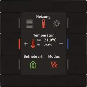 KNX slēdzis MDT BE-TAS86T06.02 Smart 86 ar krāsu displeju, uzstādāms 86x86 mm