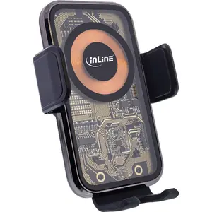 InLine 23156Q Mobile Phone and Smartphone Car Holder Passive Mount with Wireless Charger Black and Multicolour