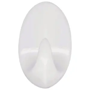 Self-adhesive hook RIDDER 6113227 white plastic size M pack of 3