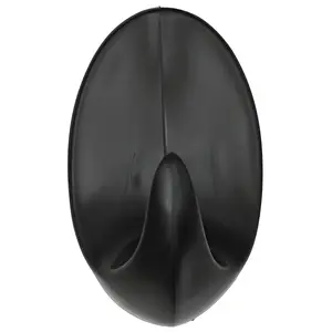 Self-adhesive hook RIDDER black plastic size M pack of 3