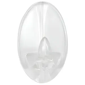 Self-adhesive hook RIDDER transparent plastic size M pack of 3