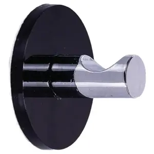 Self-adhesive hook RIDDER Perm black acrylic 6142753 – single wall hook, adhesive mounting, acrylic finish