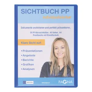 Project folder Pagna 21011-07 Polypropylene Blue A4