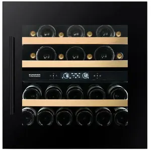 Built-in wine cooler Dunavox DAVS25.63DMB — 25-bottle capacity, dual-zone, wooden telescopic shelves
