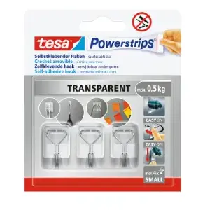 Utility hook Tesa 58620 Transparent Indoor 3 pcs