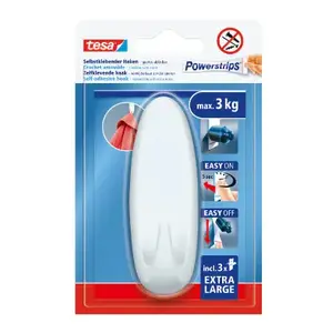 Coat hook TESA 59025-00000-00 Indoor White 1 pc