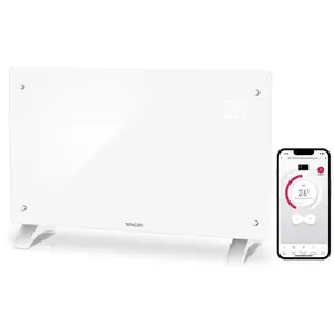 Электрический конвектор SENCOR SCF4240WH, стеклянный корпус, Wi‑Fi, 2000 Вт, 5–50°C, IP24, настенный или напольный