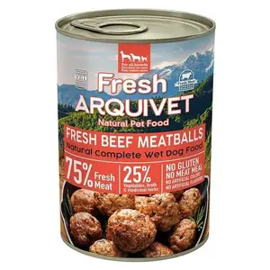 Mitrais barības konservi suņiem ARQUIVET ARQUIVET Fresh liellopa gaļas kotleti mērcē 400 g, pilnvērtīga barība pieaugušajiem, bez graudiem