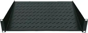 Rack shelf 2U INTELLINET 400mm perforated, black