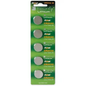 Lithium Button Batteries Techly CR2032 set of 5 pcs
