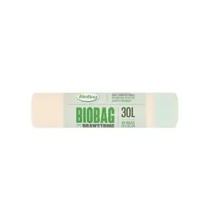 Compostable garbage bags BioBag 35181082 30 L (50×60 cm) green, pack for waste collection