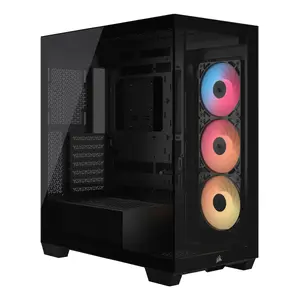 PC Midi Tower case CORSAIR 3500X RS-R ARGB — Black, tempered glass, supports ATX/EATX/Micro-ITX, 3x120 mm front fans
