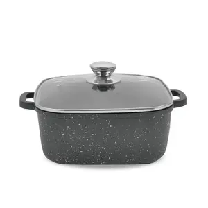 Pot with lid Maestro MR-2828, 28 cm Ø, 8.0 L, non-stick, for gas hobs, square black