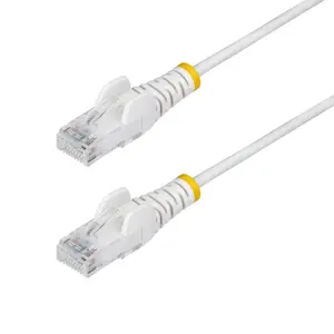 StarTech.com 3м Белый тонкий кабельный патч-корд CAT6 Ethernet, Cat6, UTP, LSZH, 28AWG, RJ-45, 100W PoE