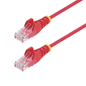 StarTech.com 2m Red Slim CAT6 Ethernet Cable Snagless 100W PoE UTP LSZH 28AWG Pure Bare Copper Wire