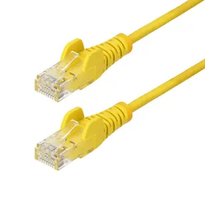 StarTech.com 2m Желтый тонкий Ethernet-кабель CAT6, без защелок, 100W PoE, UTP, LSZH, 28AWG, сетевой патч-корд RJ45
