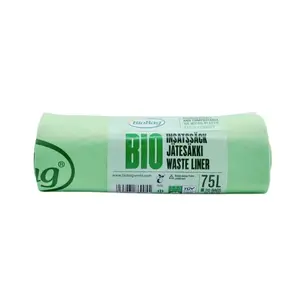 Компостируемые мусорные пакеты BioBag 75 л 20 шт, 23 мкм, 65×90 см, зелёные