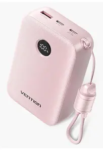 Vention 20000mAh Power Bank 22.5W, 2x USB-C and 1x USB-A Ports, Pink