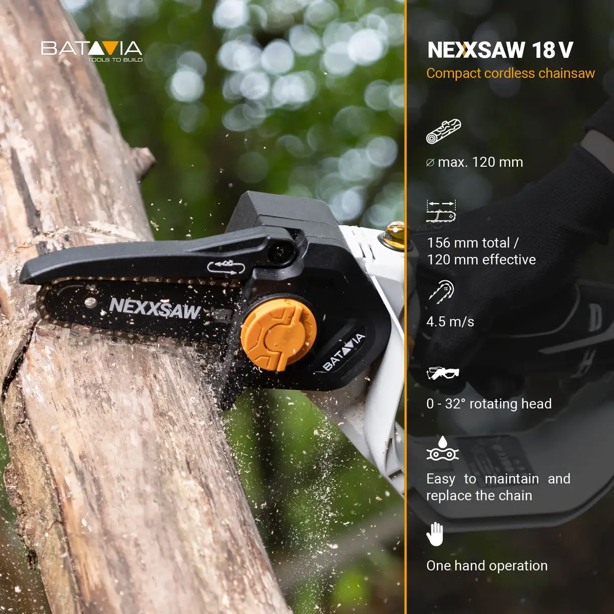 Цепная пила Batavia Nexxsaw V3 18V Photo 7