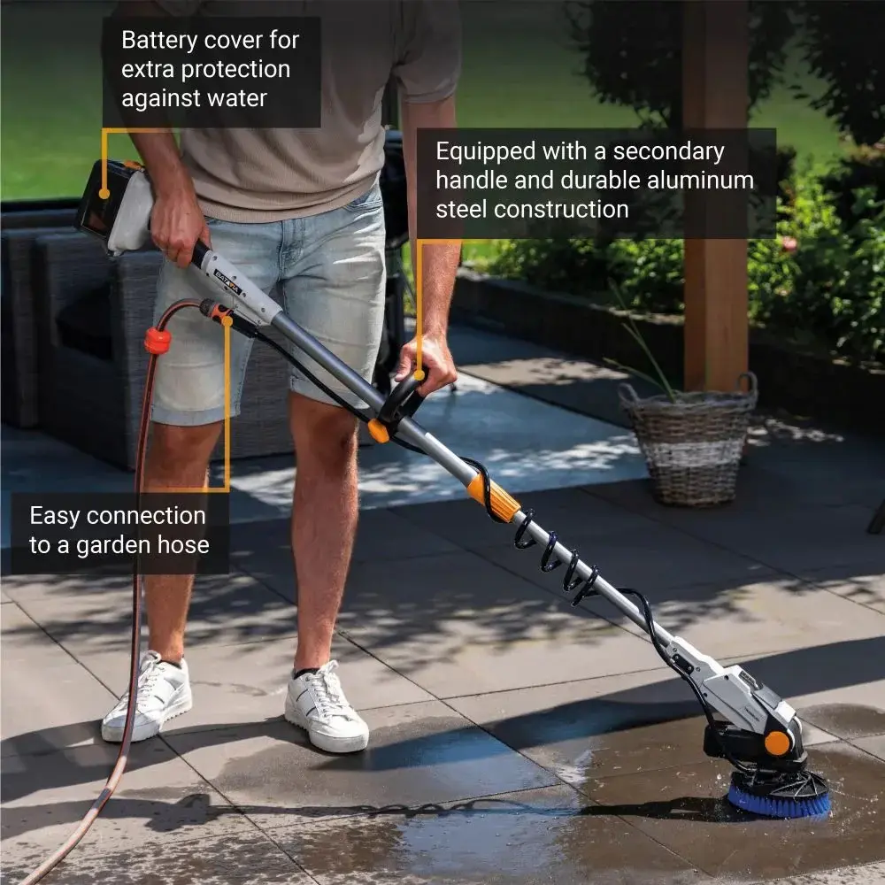 Cordless Brushless Telescopic Power Scrubber Batavia B.V. 18V Twin Brush Photo 4
