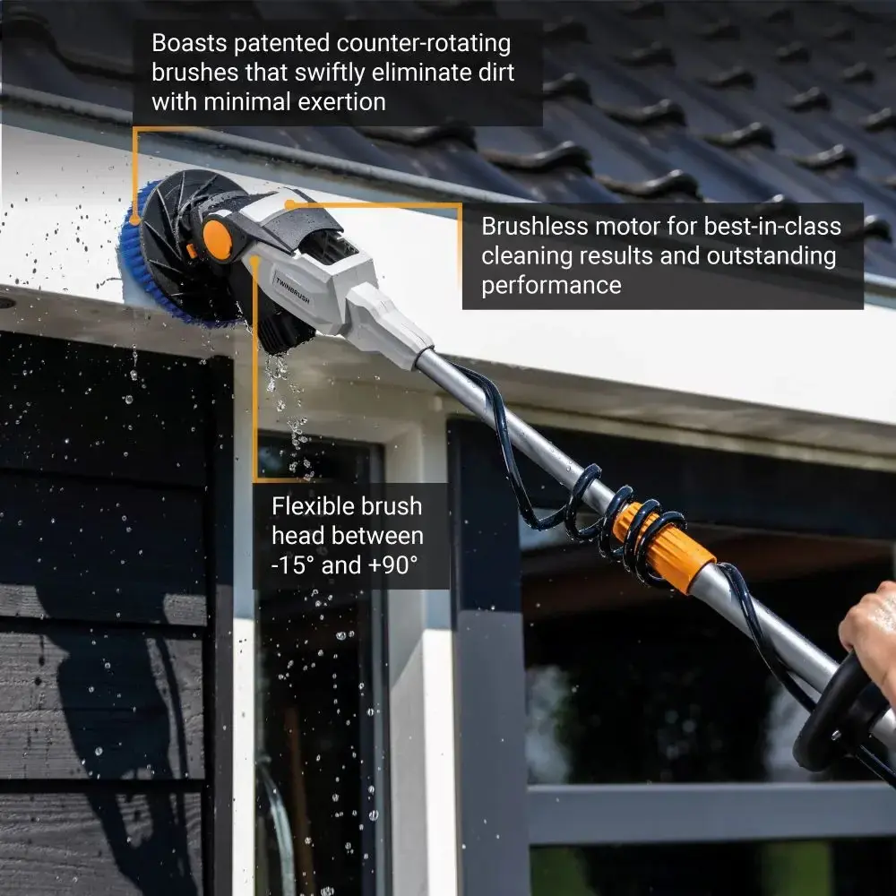 Cordless Brushless Telescopic Power Scrubber Batavia B.V. 18V Twin Brush Photo 5