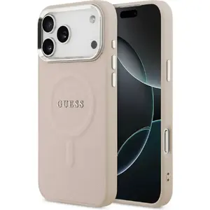Силиконовый чехол GUESS для Apple iPhone 17 Pro Max MagSafe Classic Logo розовый