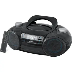 Portable Bluetooth boombox SENCOR SPT4710B — 20W total, Bluetooth 5.3, CD/USB/FM, battery or AC power