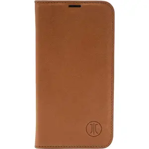 Protective BookCase for Apple iPhone 17 by jt berlin, genuine leather, cognac