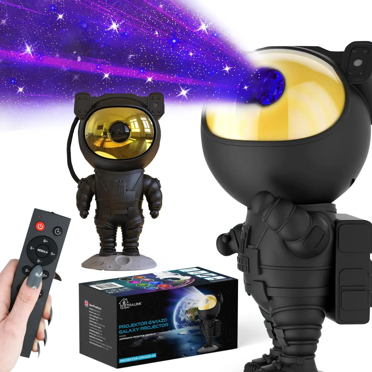 Extralink Home Astronaut Black zvaigžņu projektors