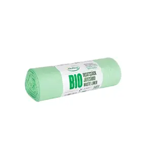 Компостируемые мусорные мешки BioBag 140/190 л 87×138 см зелёные, 10 шт. в рулоне