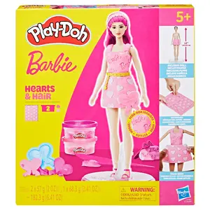 Play-Doh playset Playset Barbie G1357 — modeling clay set with hearts and hair accessories