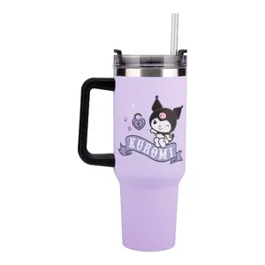 Termoskrūze Paladone Kuromi 900 ml ar salmiņu — izolēta ceļošanas krūze