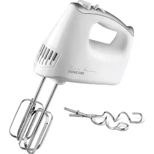 Ручной миксер SENCOR SHM5215WH — 5 скоростей, турбо-кнопка, венчики и крюки для теста, тихая работа