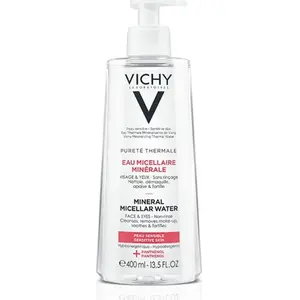 Micellārais ūdens Vichy Pureté Thermale 400 ml — jutīgai ādai, kosmētikas noņemšanai un attīrīšanai