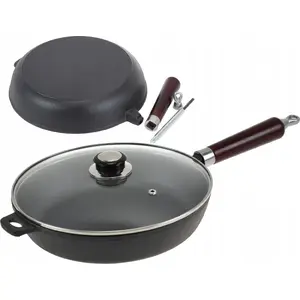 Cast Iron Frying Pan KRISBERG KS-2568 30 cm - Heavy-Duty Skillet