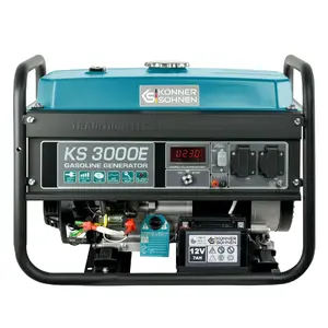Бензиновый генератор Könner & Söhnen KS 3000E — 2600 Вт, 230 В, бак 15 л, чёрно-голубой