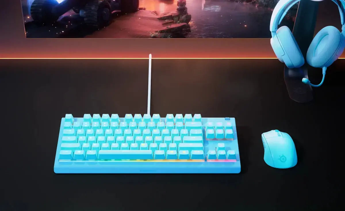 Steelseries Apex 3 TKL Gaming Keyboard Aqua Photo 2