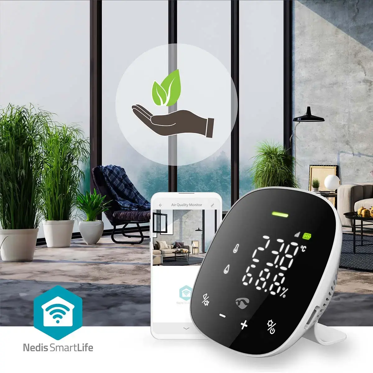 Nedis SmartLife WIFISA20CBK CO2 gaisa kvalitātes monitors Photo 8