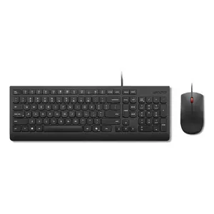 Lenovo Essential Wired Combo Black US Euro Keyboard Mouse USB