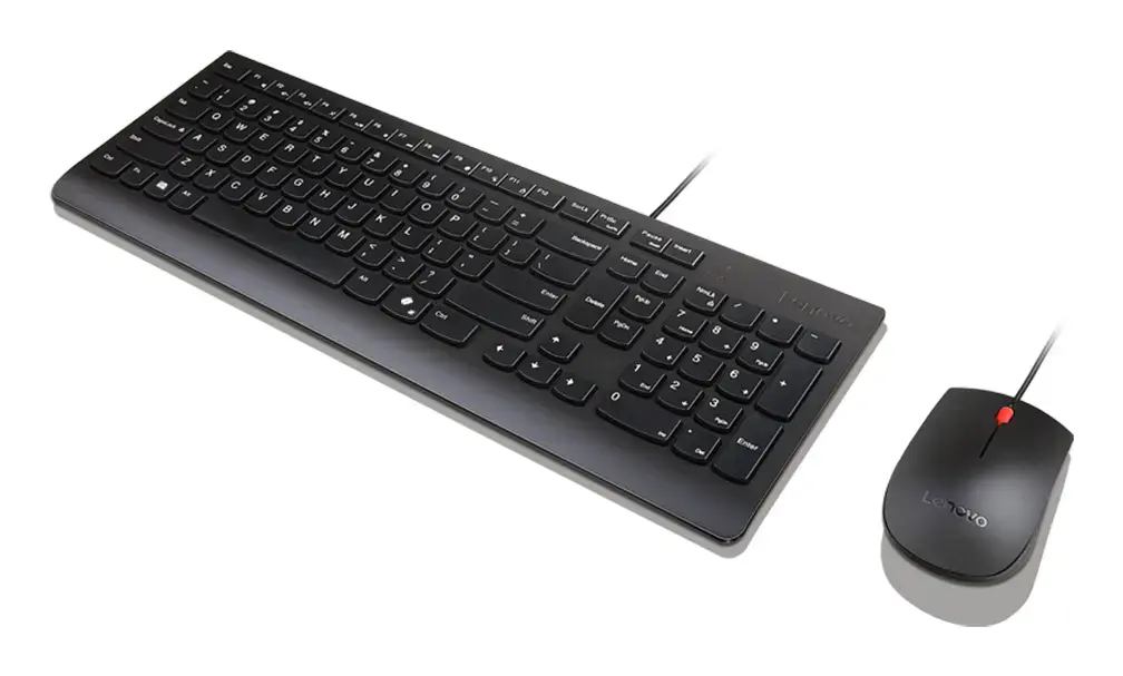 Lenovo Essential Wired Combo Melna US Euro Photo 3