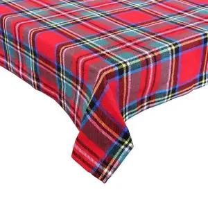 Tablecloth Tognana Dublino 140x140 cm red checked cotton, OEKO‑TEX certified