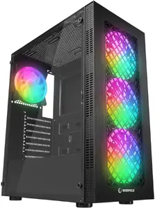 PC case RAMPAGE PLAID V1 Window with 4x 120mm RGB fans, Black