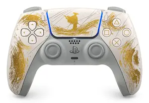 Sony DualSense Wireless Controller - Ghost of Yōtei Gold Limited Edition Bluetooth and USB Gamepad for PlayStation 5, PC, Mac, and Mobile Devices in Gold and White
